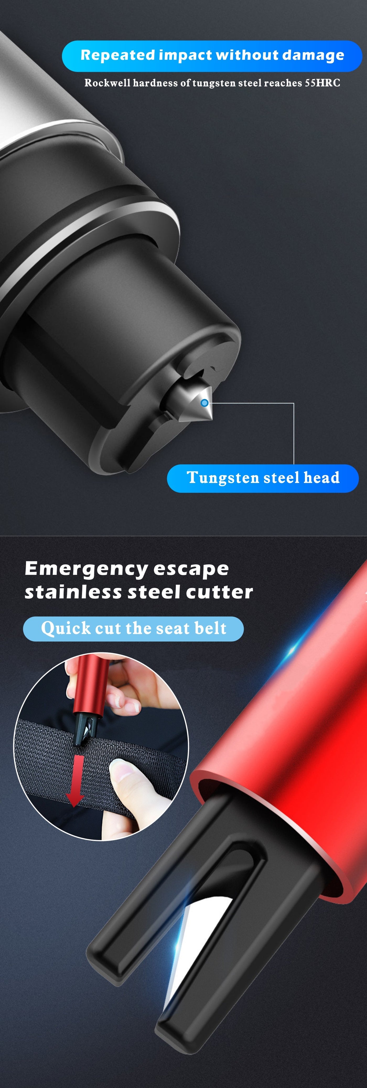 Glass Breaker & Cutter For Seat Belt