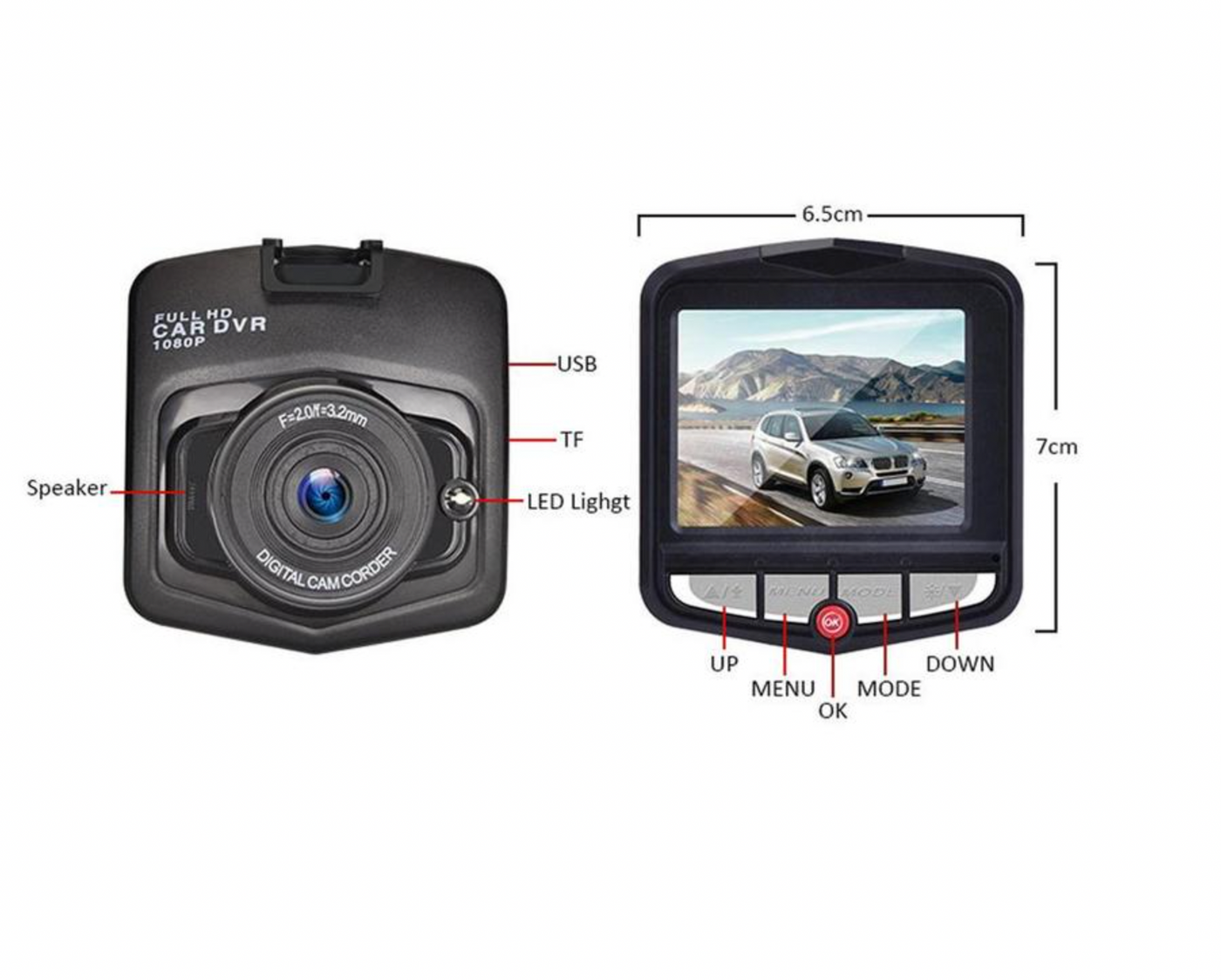 2.4 inch Car Dash Cam