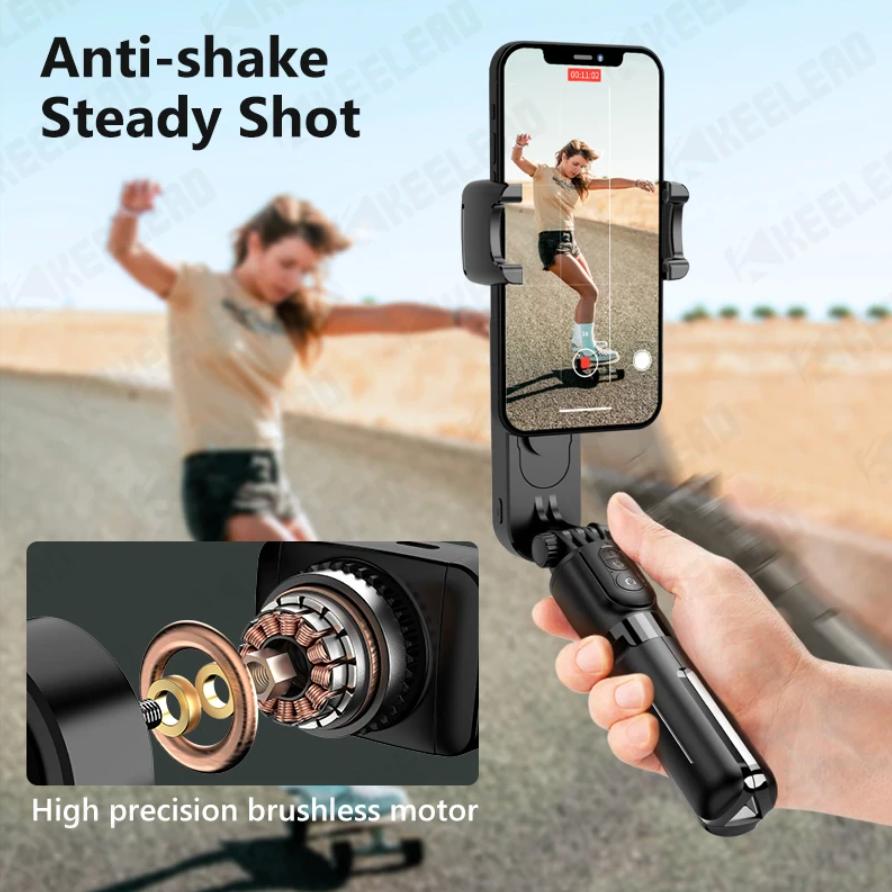 Gimbal Selfie Stick Tripod with Fill Light