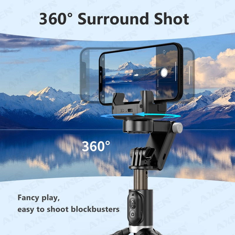 Gimbal Selfie Stick Tripod with Fill Light